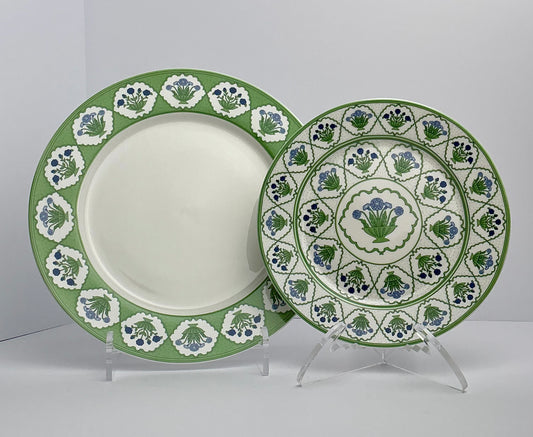 Grace’s Teaware Ceramic Plate Set / Dinner & Salad Plates / Blue Floral OR Green Design