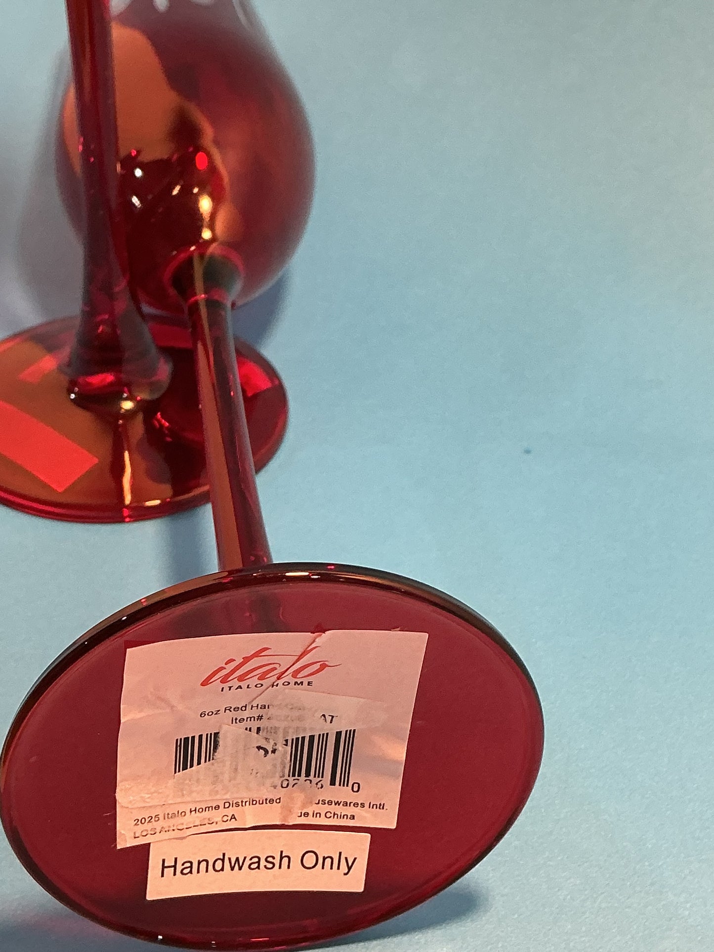 Italo Champagne Flute set of 2 Red 10” long
