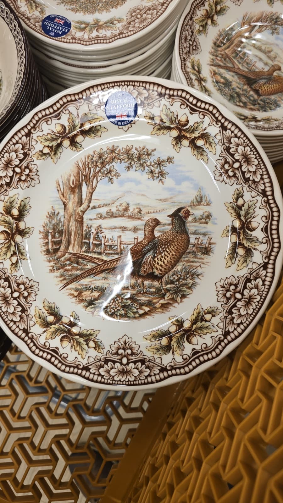 Royal Stafford Homeland Pheasant Salad Plate 8.1/4- Discontinued Victorian English Pottery