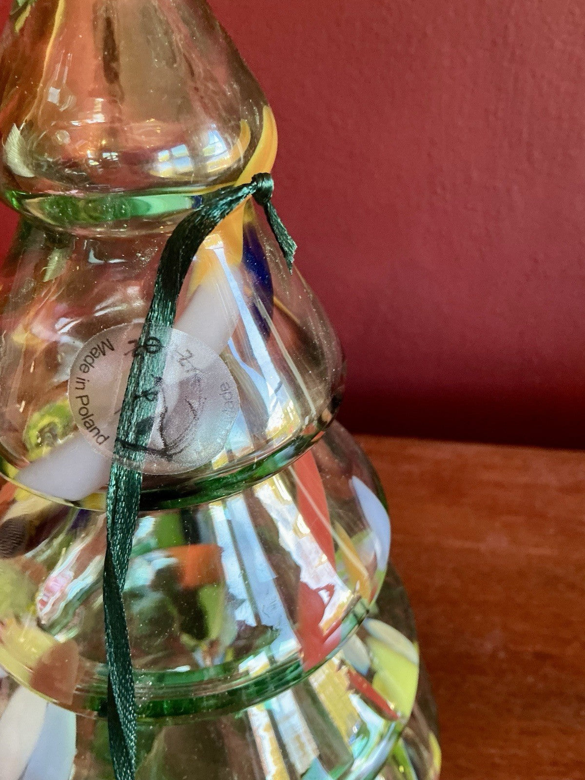 Art Glass Holiday Tree By Zorza Glassworks Poland 10”