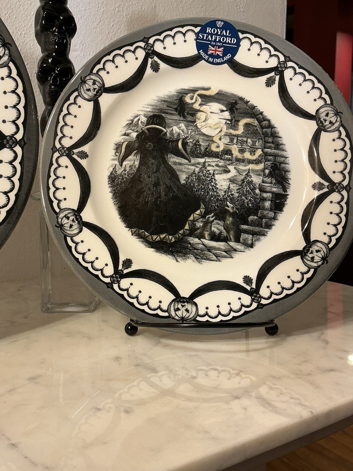 ONE Royal Stafford The Guardian Dinner Plate 11" Witches Wolves NEW
