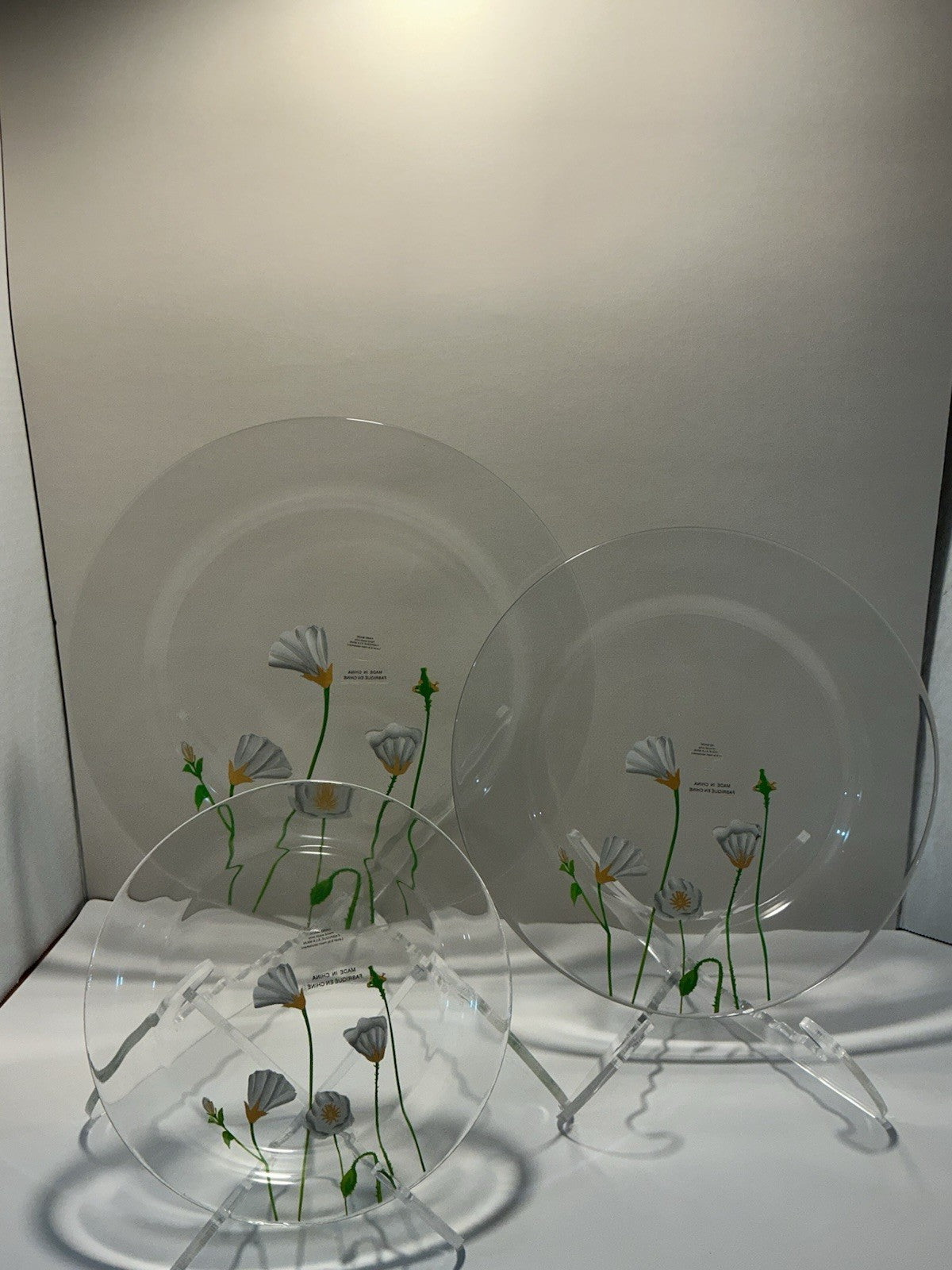 Hand Painted Clear Plate Dinner Glass