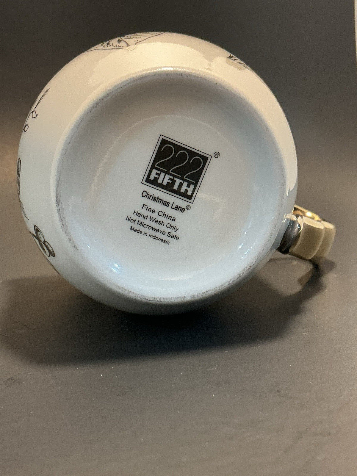 222 Fifth Adelaide Electroplate Gold Fine China Mug Fairy Whimsy