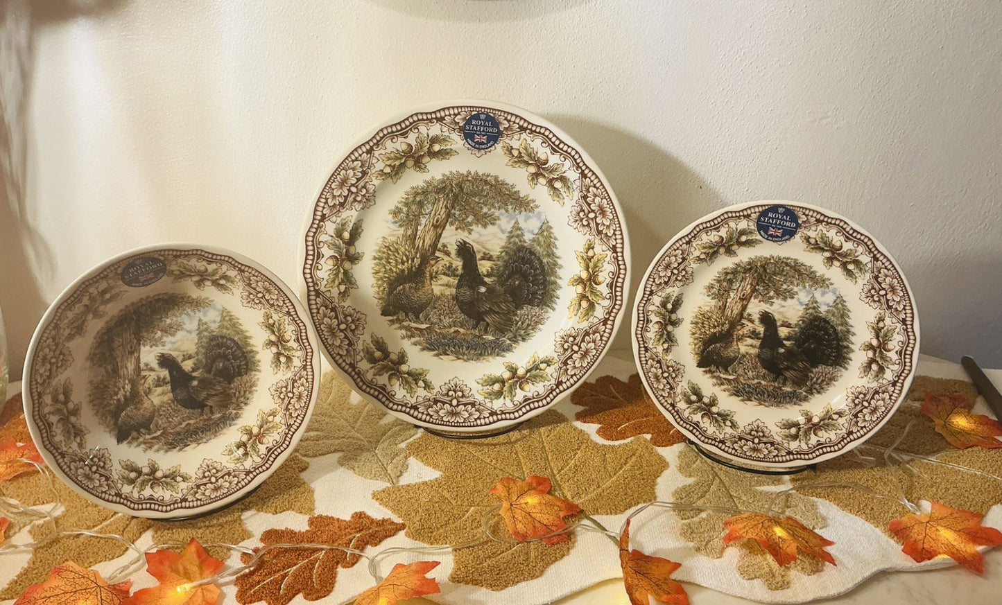 Royal Stafford Homeland Capercaillie Bowl 7.5" - Disc Victorian English Pottery