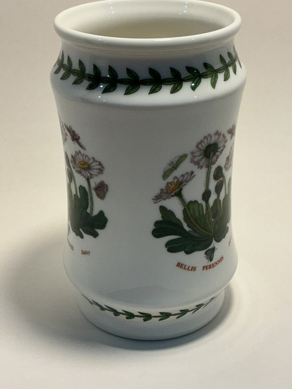 Portmeirion Botanic Garden Utensil Jar 6” Porcelain Daisy Daisies Bee Butterfly