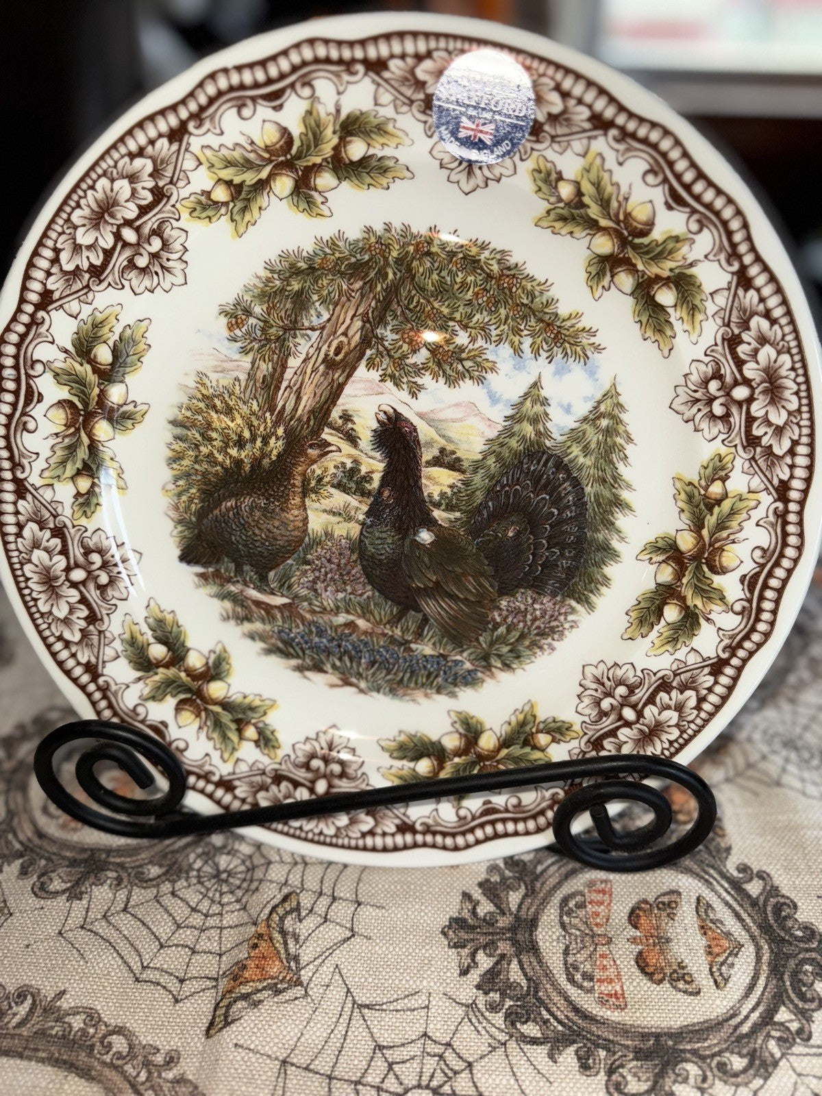 Homeland by Victorian English Pottery- Royal Stafford Capercaillie Salad plate