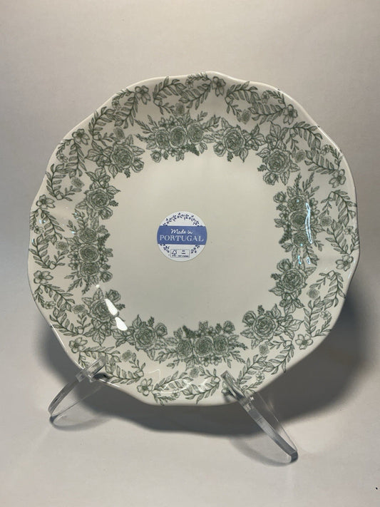 Matceramica Portugal GREEN FLORAL Bowl 8 7/8” & 1 3/4” M2A60