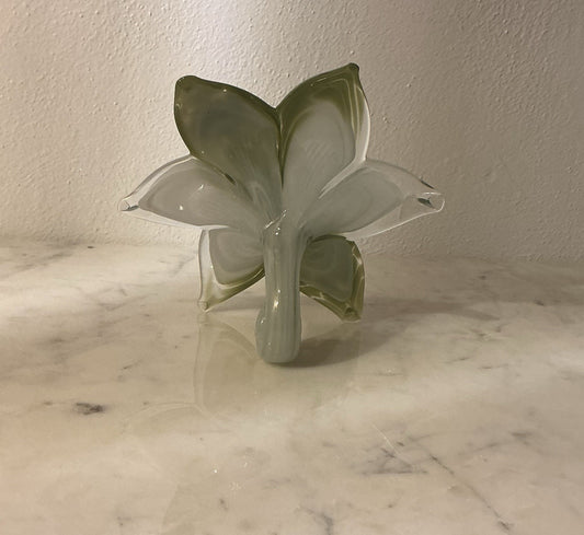 Murano Hand Blown Flower Decor green
