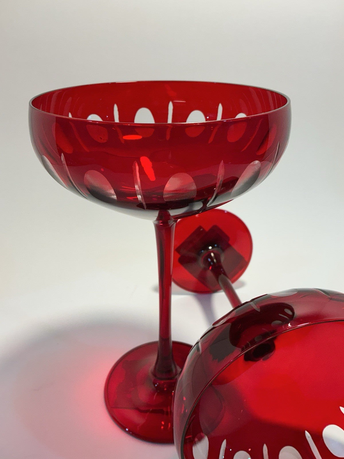  Set of 2 Champagne Glasses, Italo Red