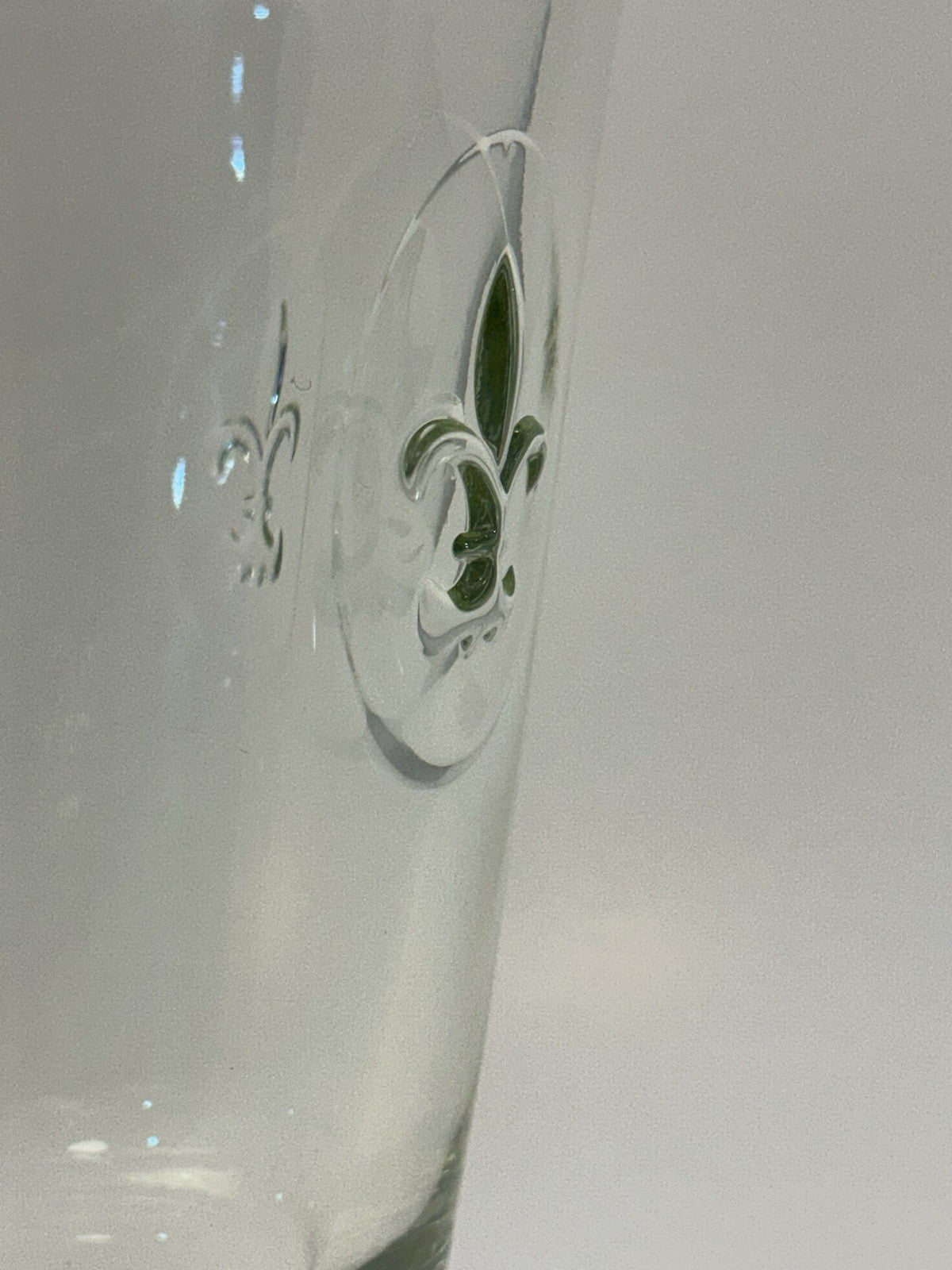 La Rochère Fleur de Lis Wine Glass Clear with Yellow Tint Made In France