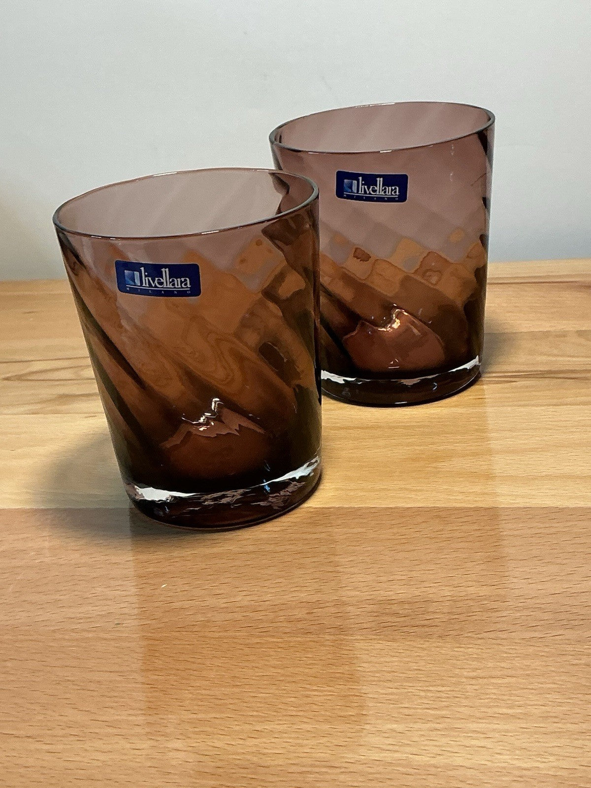 Levellara Tumbler Glass Set of 2 Brown. Made In Italy