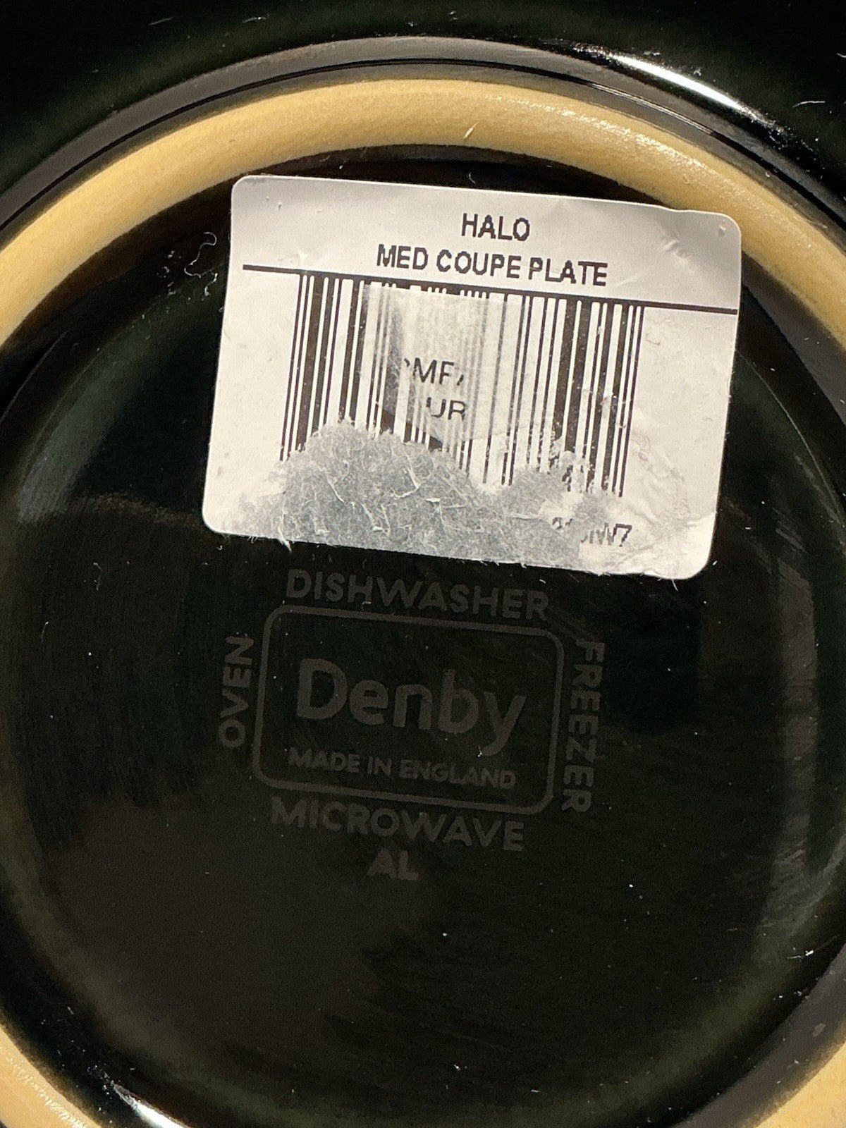 Denby Langley Hello Black Spec, Coupe Salad, Dessert Plate 8”