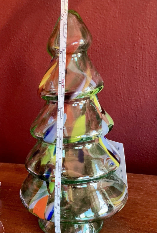 Art Glass Holiday Tree By Zorza Glassworks Poland 10”