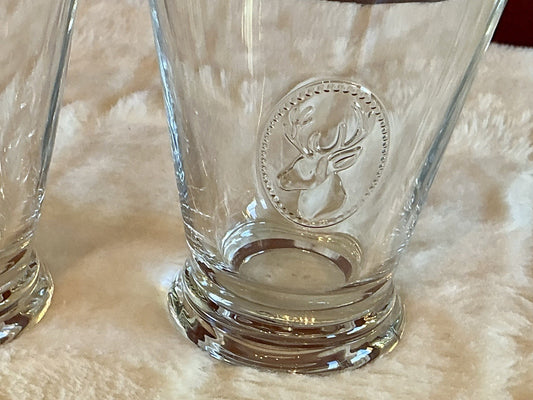 Set Of 2 La Rochère Alpine Deer Tumblers 9.2 oz