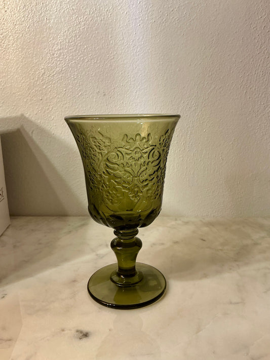 La Rochère Amboise 6 oz Goblet / Wine Glass Olive Green