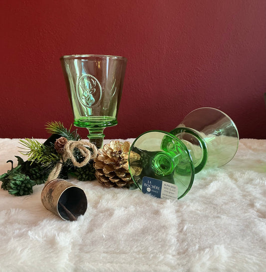 La Rochère Deer Collection Wine Glass Mint Green