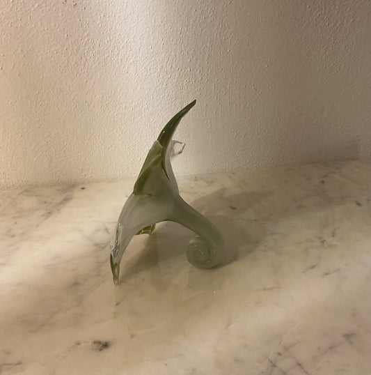 Murano Hand Blown Flower Decor green