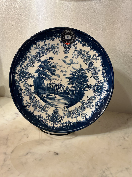 Eaton Fine Dining Country Heritage Blue 10.5" Dinner Plates Set of Two New