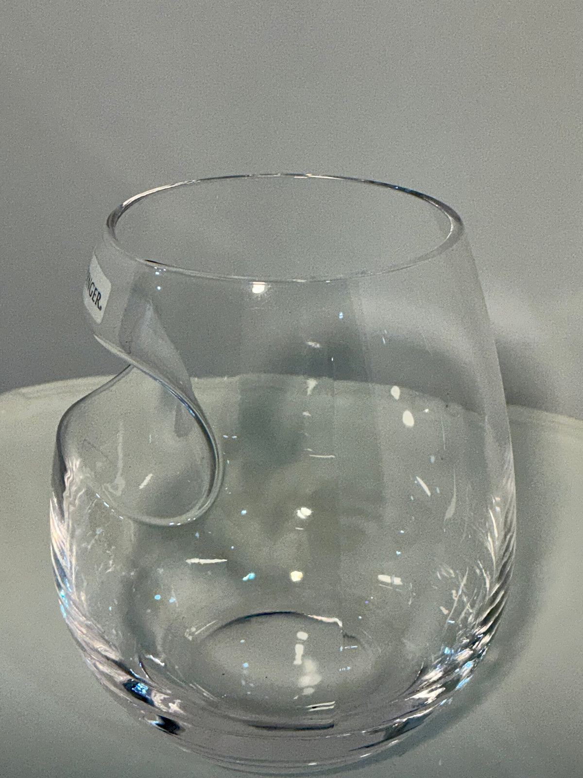 Godinger Handmade Crystal Stemless Cigar Tumbler-12oz Whiskey Glass w/ Built in Cigar Rest