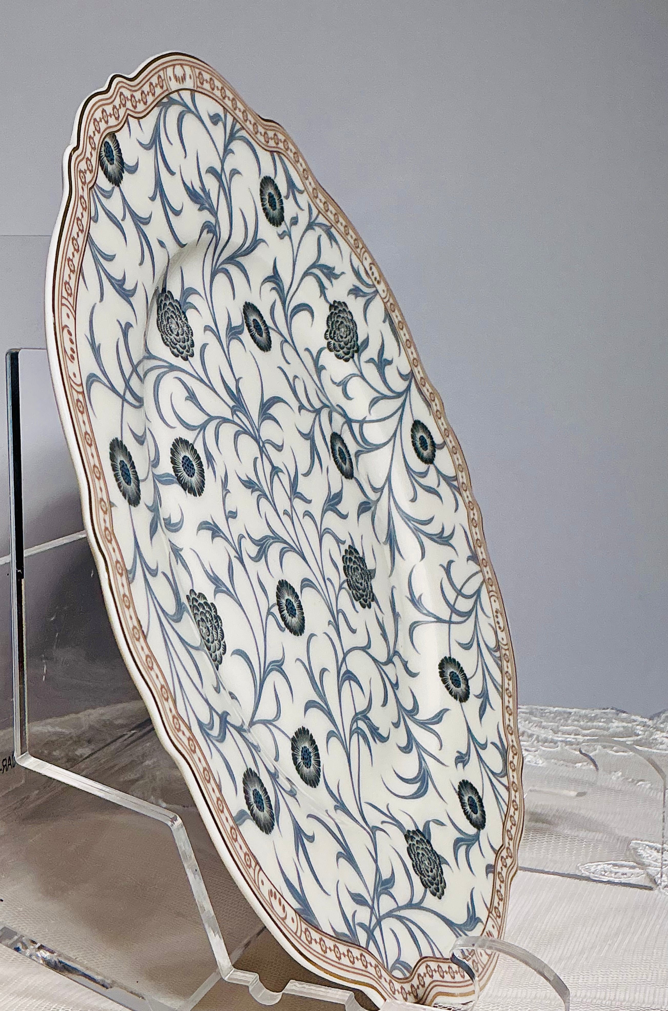 Morris & Co Premium Porcelain Salad Plate – Grey Floral | 8"