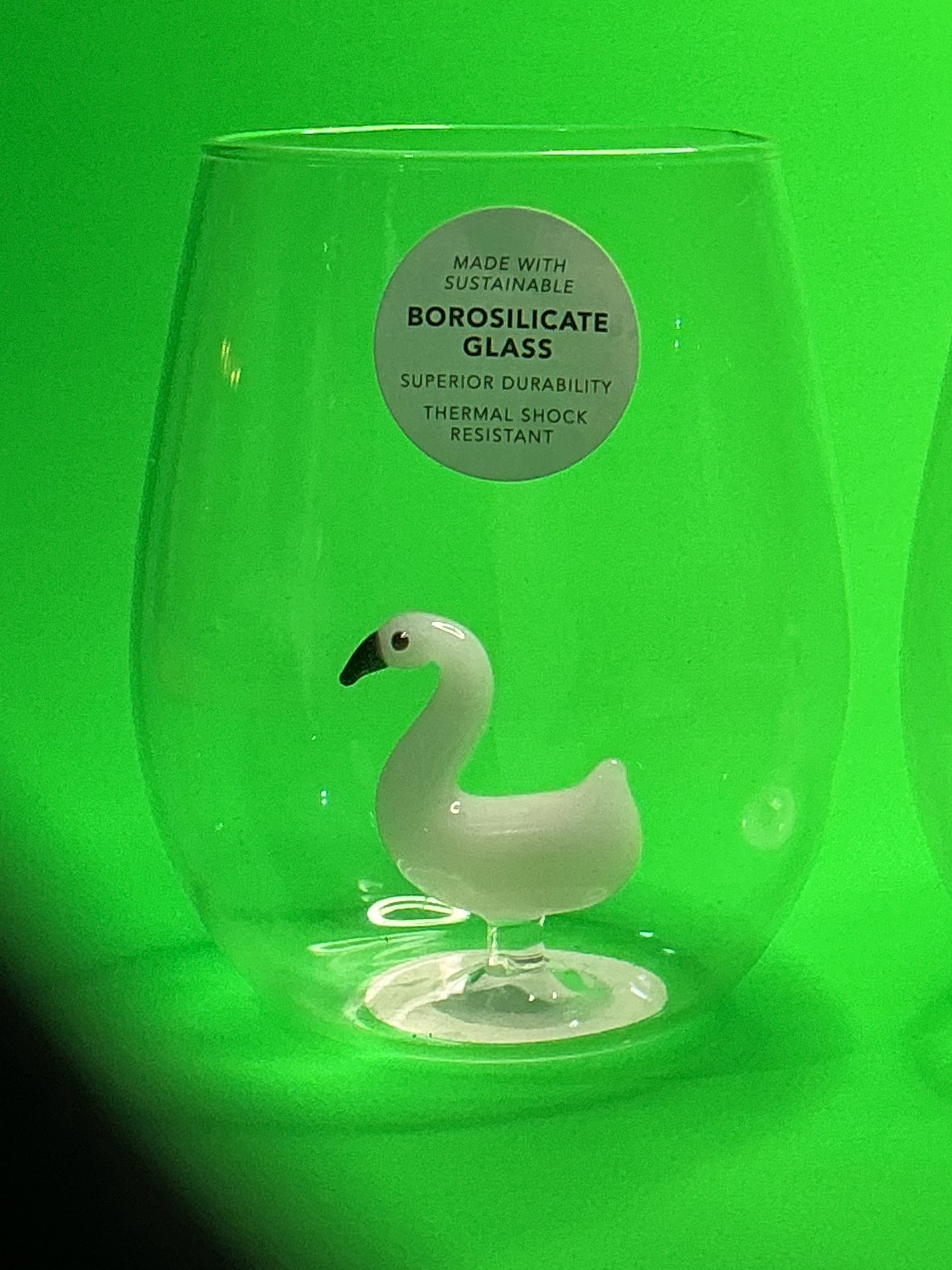 The Ardon Collection Swan Stemless Wine Glasses Set of 2 16.5oz