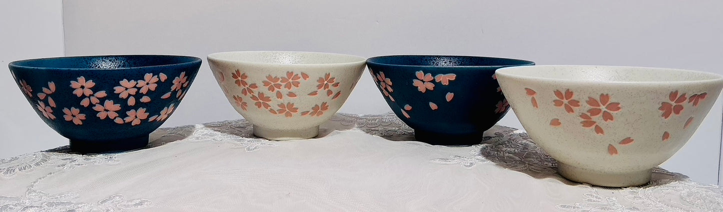 Jewel Sakura Cherry Blossom Ceramic Bowl & Tea Cup Set | Made in Japan