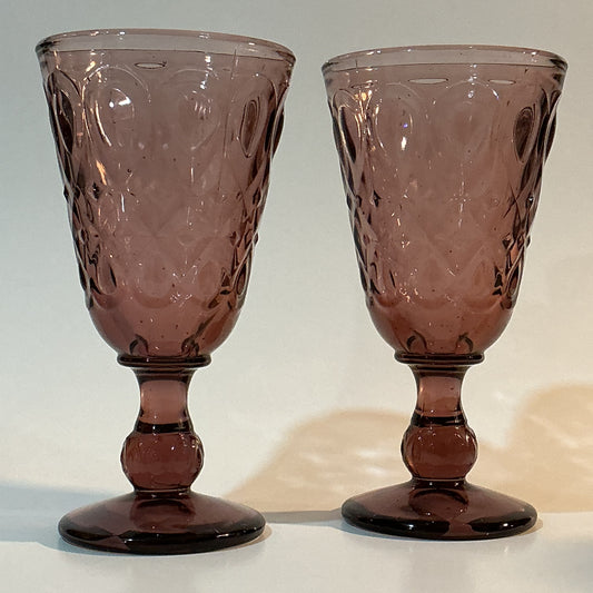 La Rochère Lyonnaise Amethyst purple wine glasses set of 2 made in France