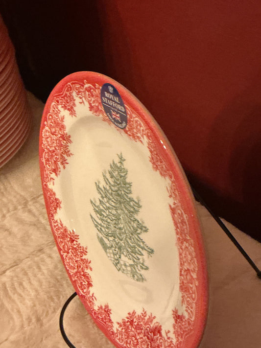 Royal Stafford Christmas Tree Red and Green Salad plate 8”