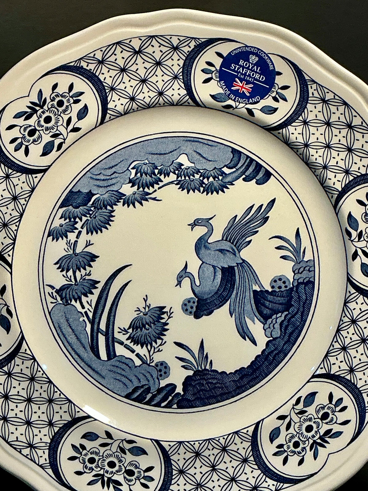 Royal Stafford/ Furnivals Vintage design Old Chelsea Blue 10.5”rare.Made in England