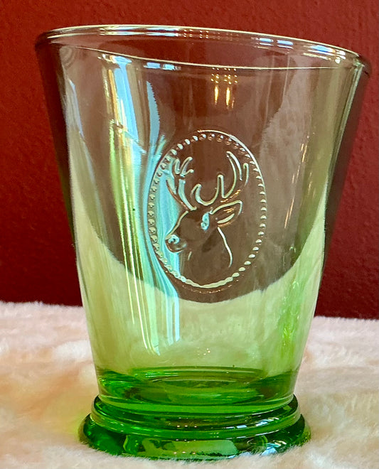 Set of 2 La Rochère Green Emerald Tumbler Drinking Glasses 9.2 Oz