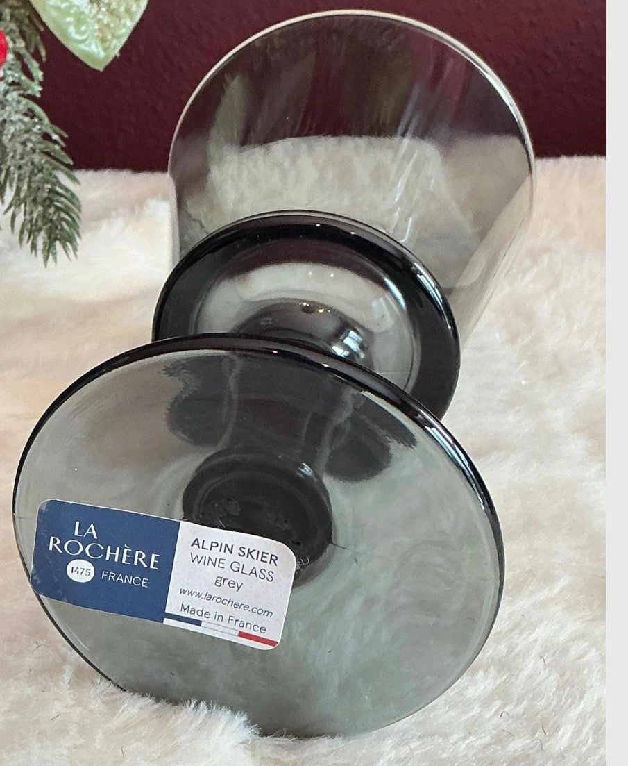 New Set of 2 La Rochère Alpine Ski wine glasses