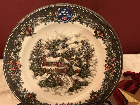 New Royal Stafford Christmas Village Dinner Plate 11”