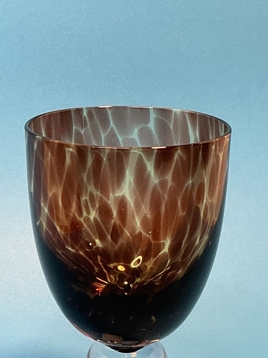 Cheetah Print Safari Hand blown Wine Glasse 1 glass 8oz
