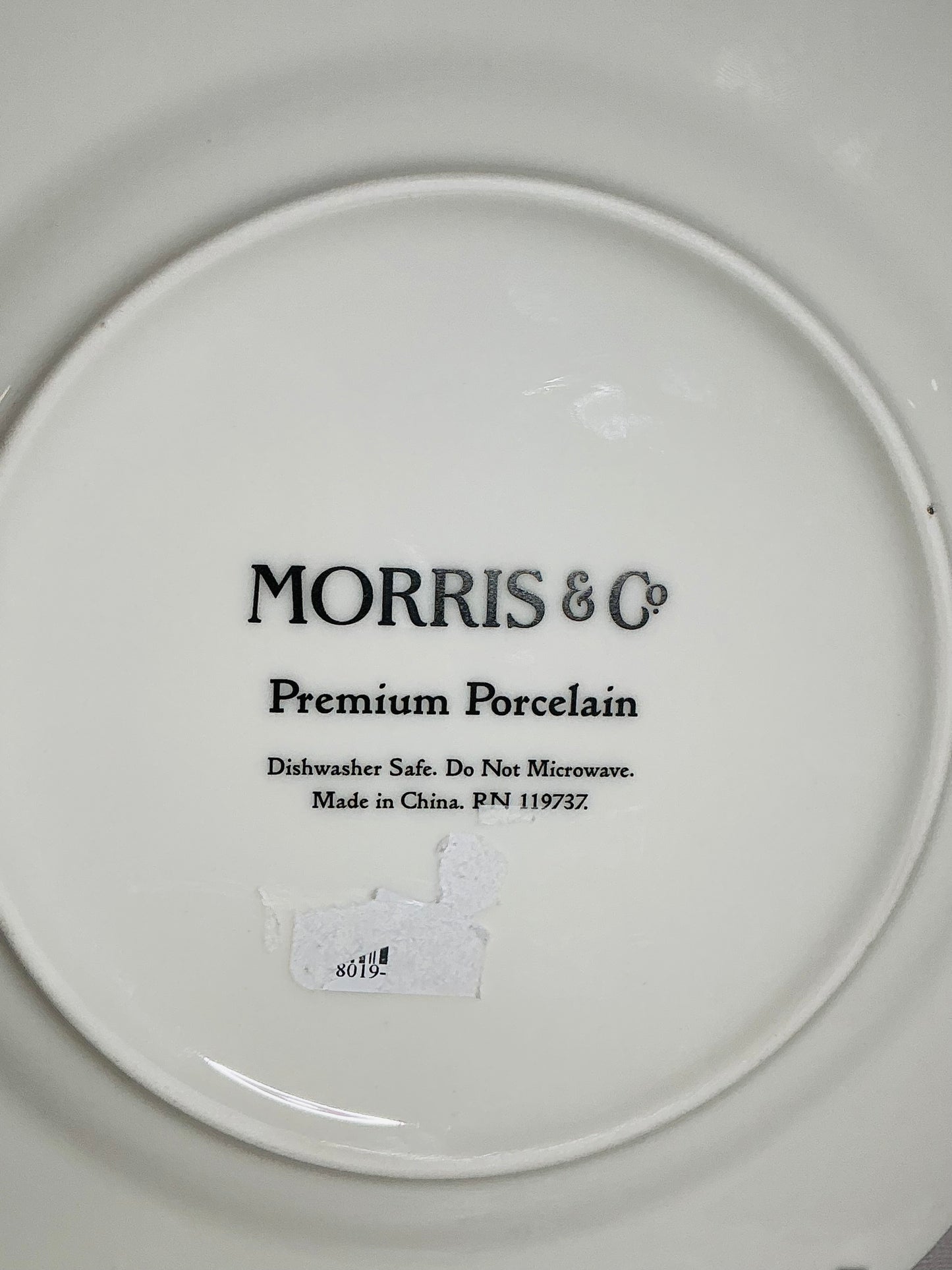 Morris & Co Premium Porcelain Salad Plate – Grey Floral | 8"