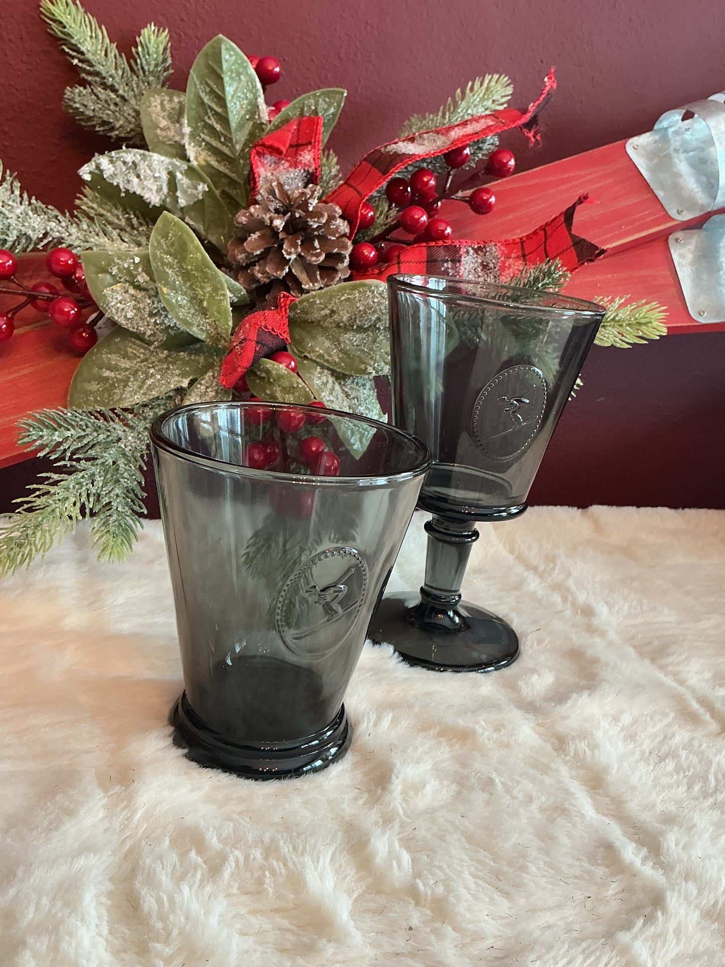 La Rochere Alpine Ski Tumbler Gray Drinking Glasses