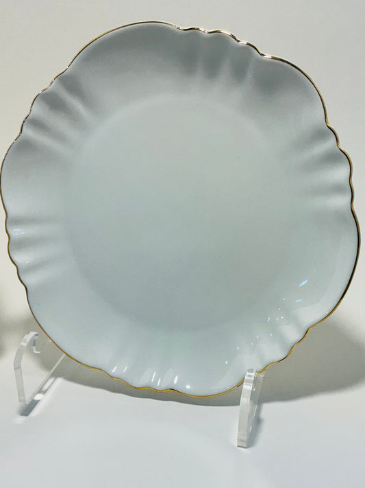 Grace’s Teaware set of 2 Gold Scallops Fine Porcelain 7.5” Salad Plates