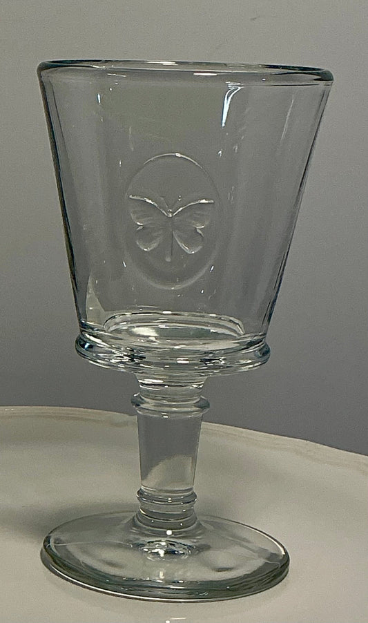 La Rochère Papillon (butterfly)Clear Wine Glasse Made in France 6 "