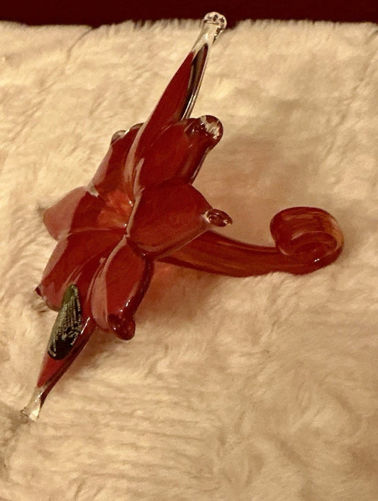 New Murano Flower Hand Blown Art Glass Red