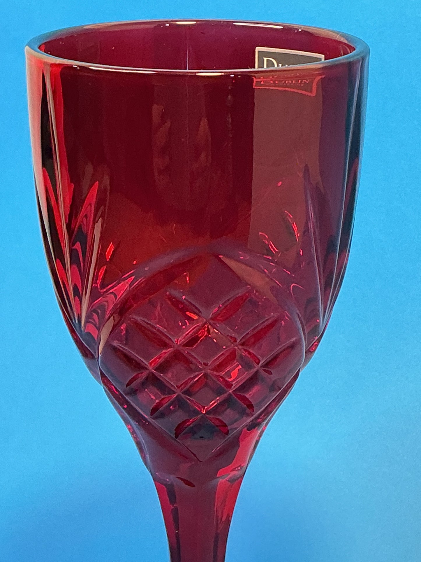 Godinger Dublin Crystal wine goblet set of 2 Ruby Red 10oz
