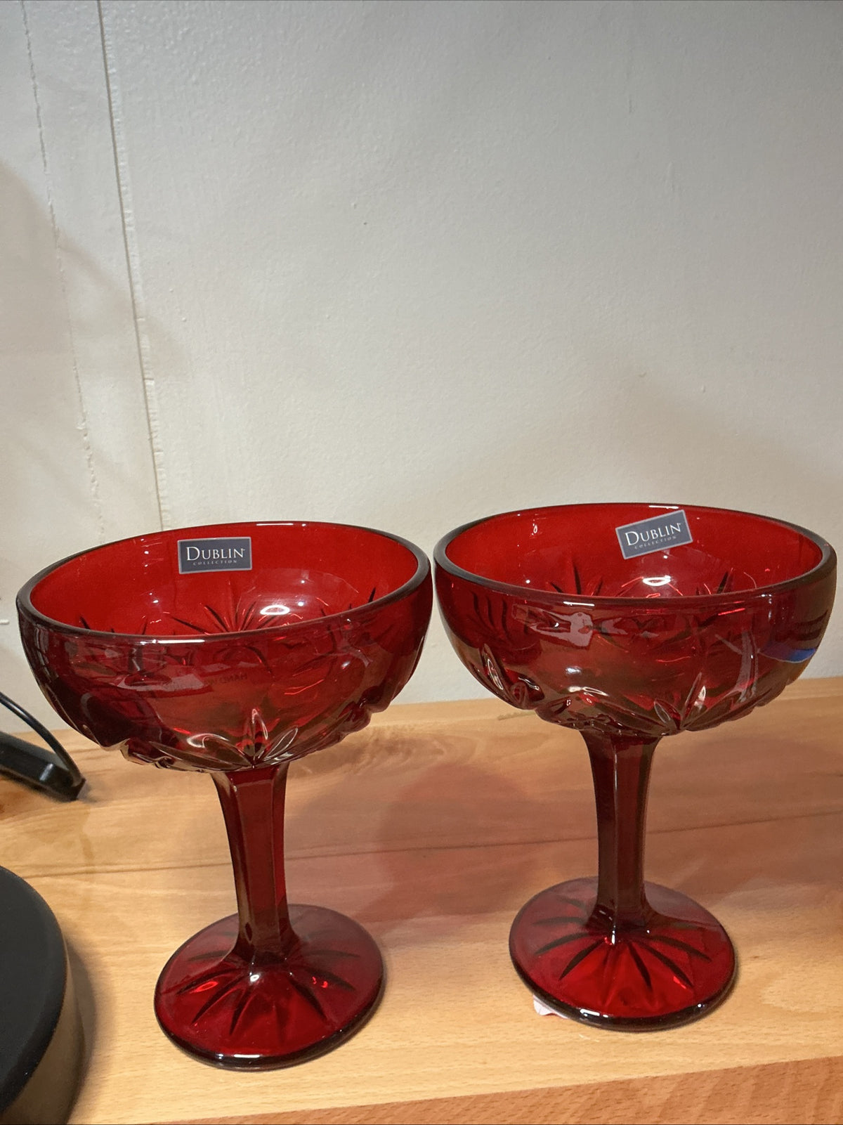 Godinger Dublin Champagne/Dessert glass Ruby Red