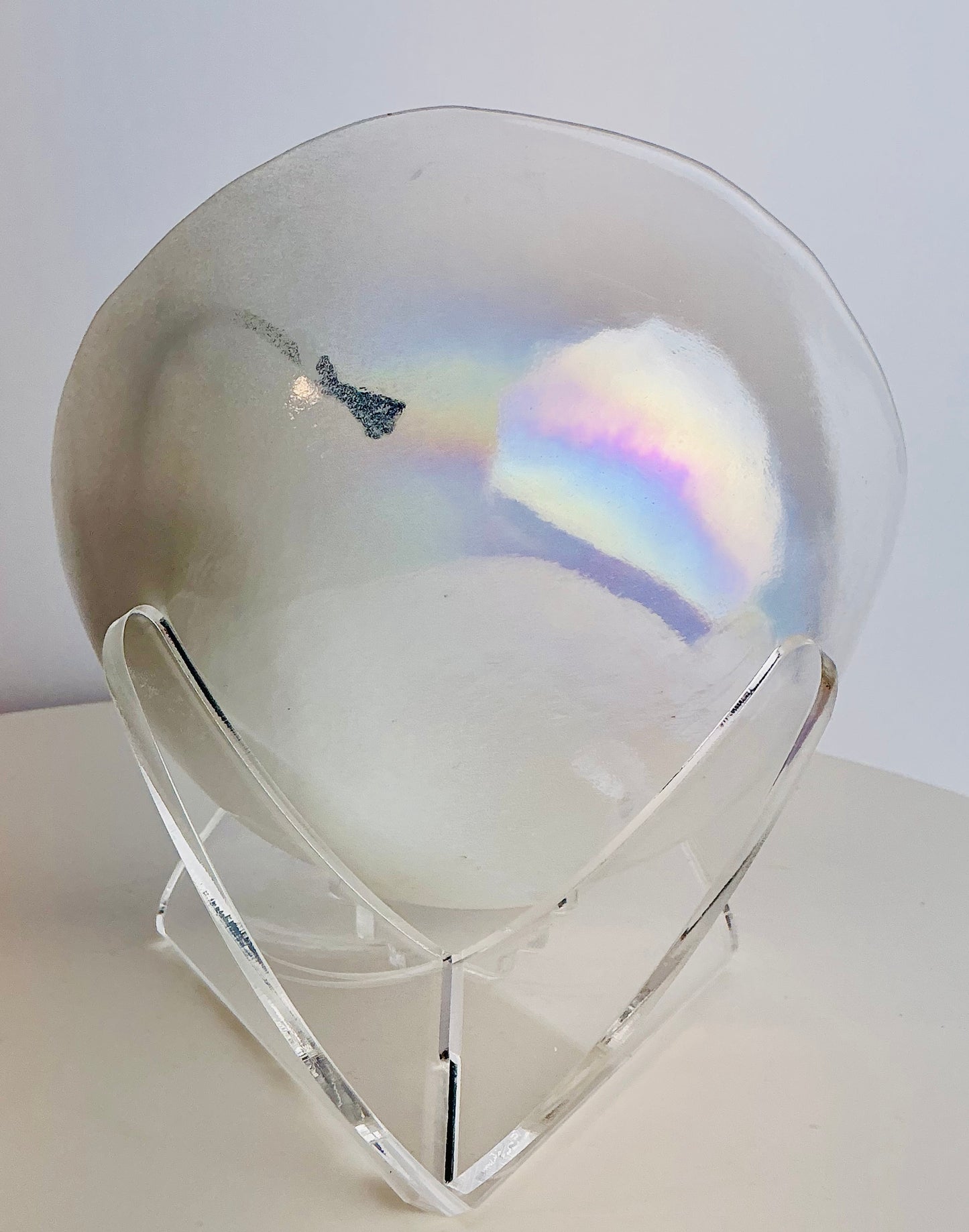 Akcam Iridescent Handcrafted Glass Bowl 6"