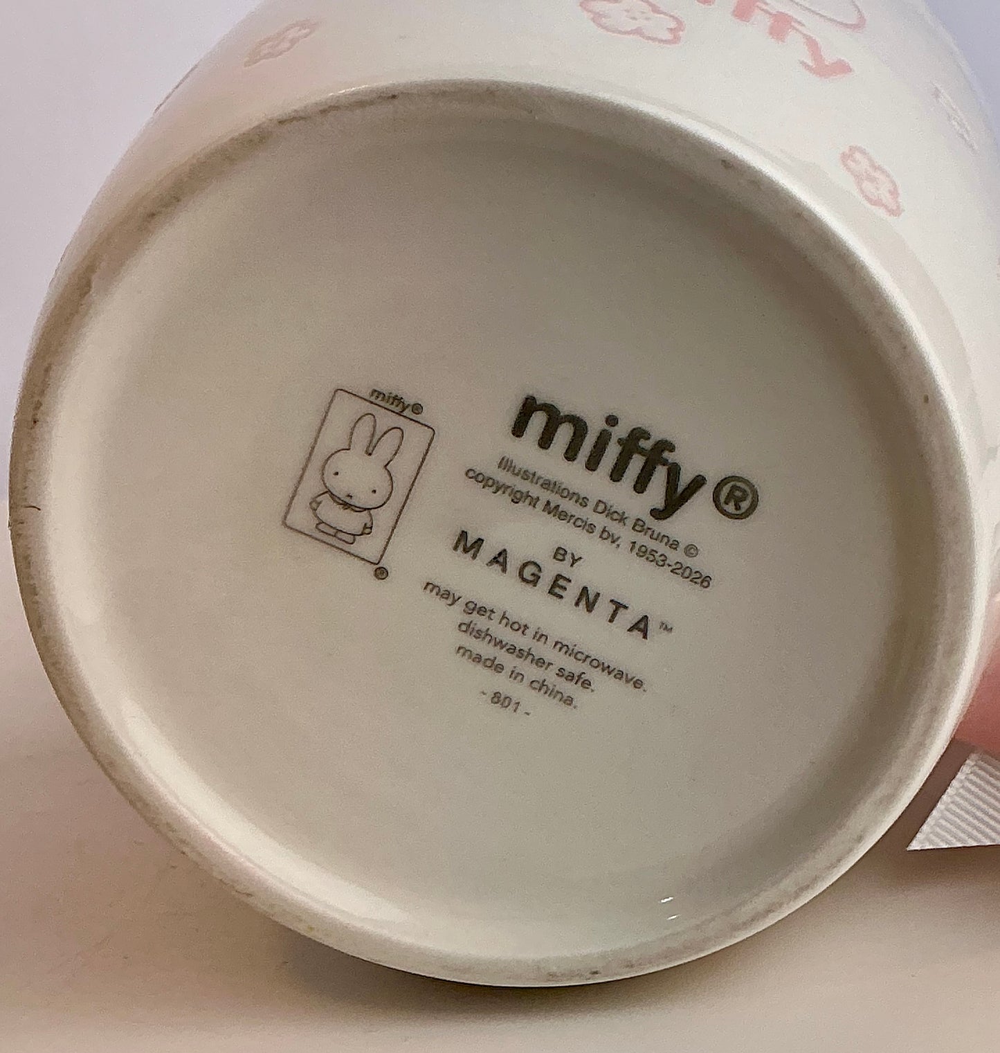 Miffy by Magenta Ceramic Mug 4" – Pink Floral with Keychain Charm