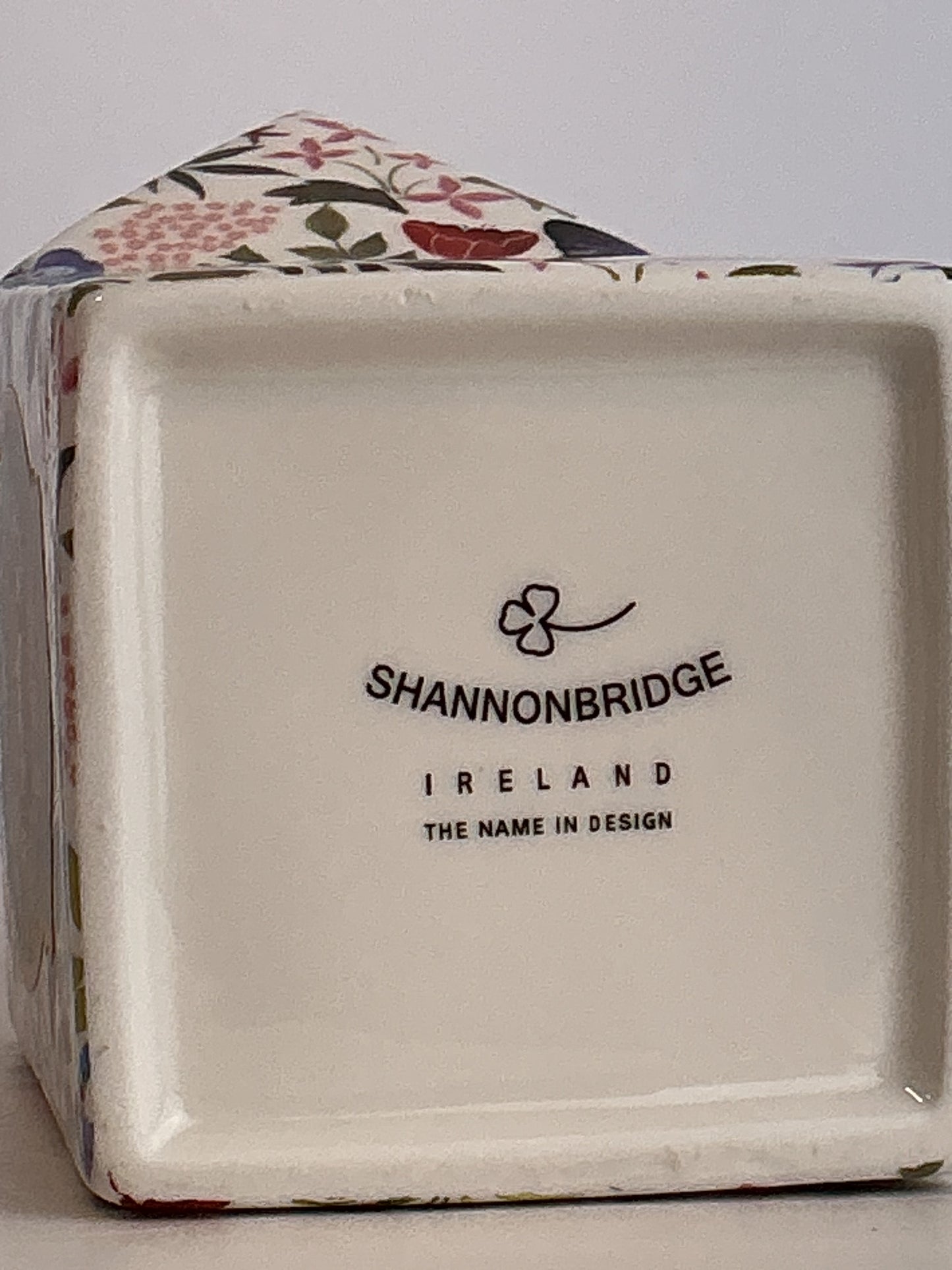 Shannonbridge Ireland World Traveler Botanical Butterfly Ceramic Milk Carton Vase