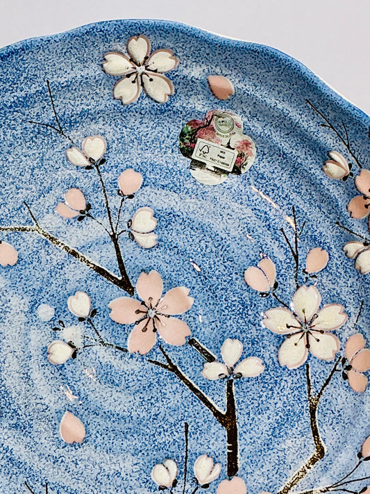 Yukoshitsu Sakura Cherry Blossom Ceramic Plate | 8.2" | Made in Japan