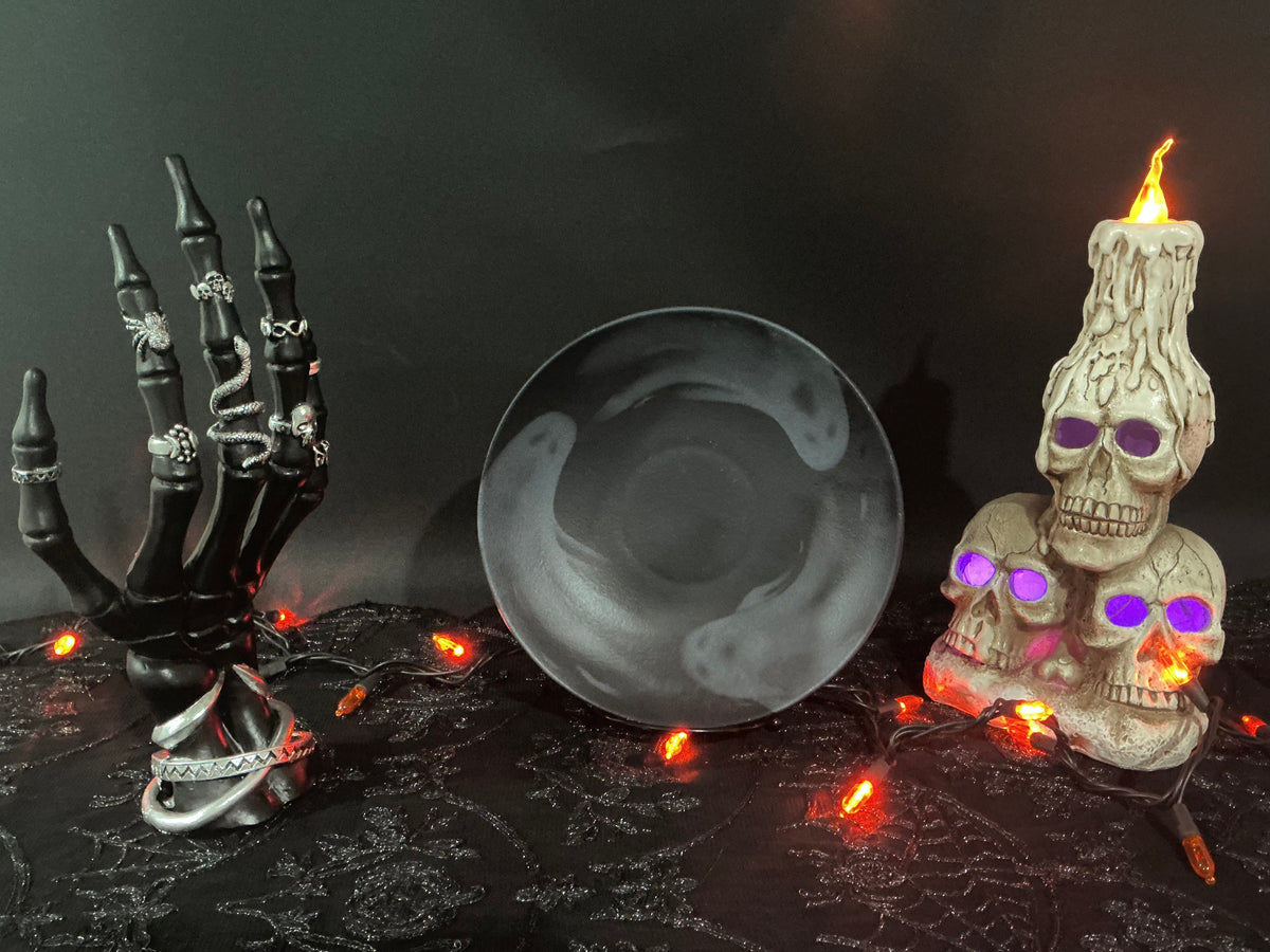 Mesa Brasil Halloween Ghost Swirl Matte Grey Dinnerware | Choose Your Style