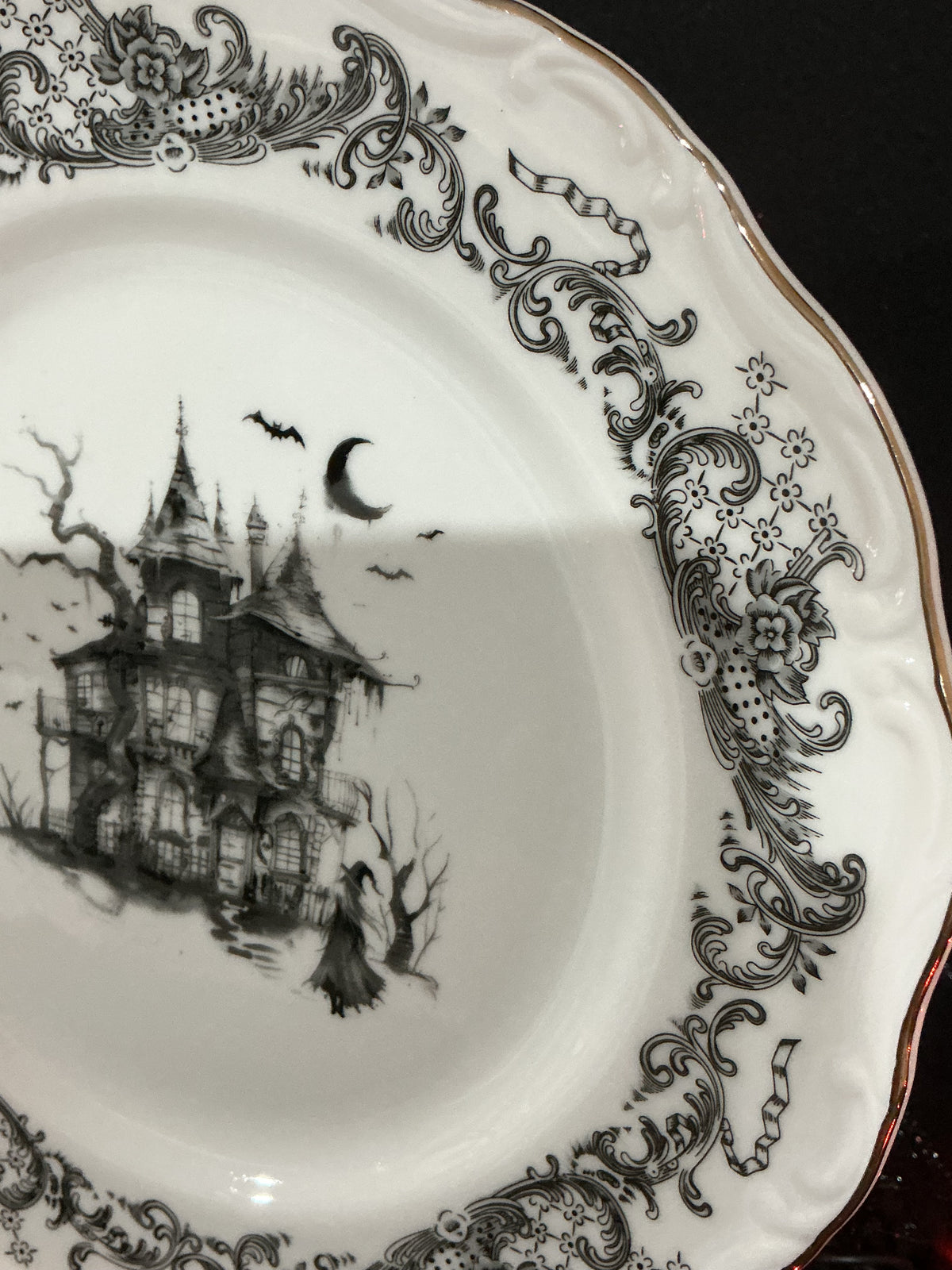 Grace Teaware Halloween Haunted Manor Salad Plate 8"