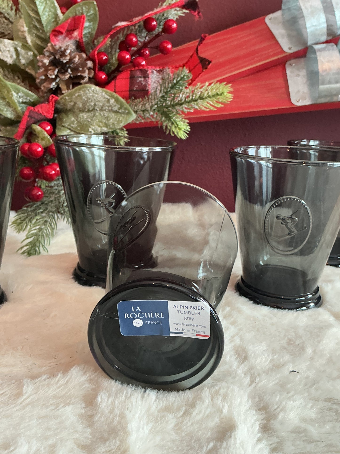 La Rochere Alpine Ski Tumbler Gray Drinking Glasses