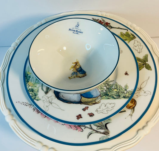 Beatrix Potter Peter Rabbit Zrike Dinnerware Set of 3 pcs for Easter Celebration