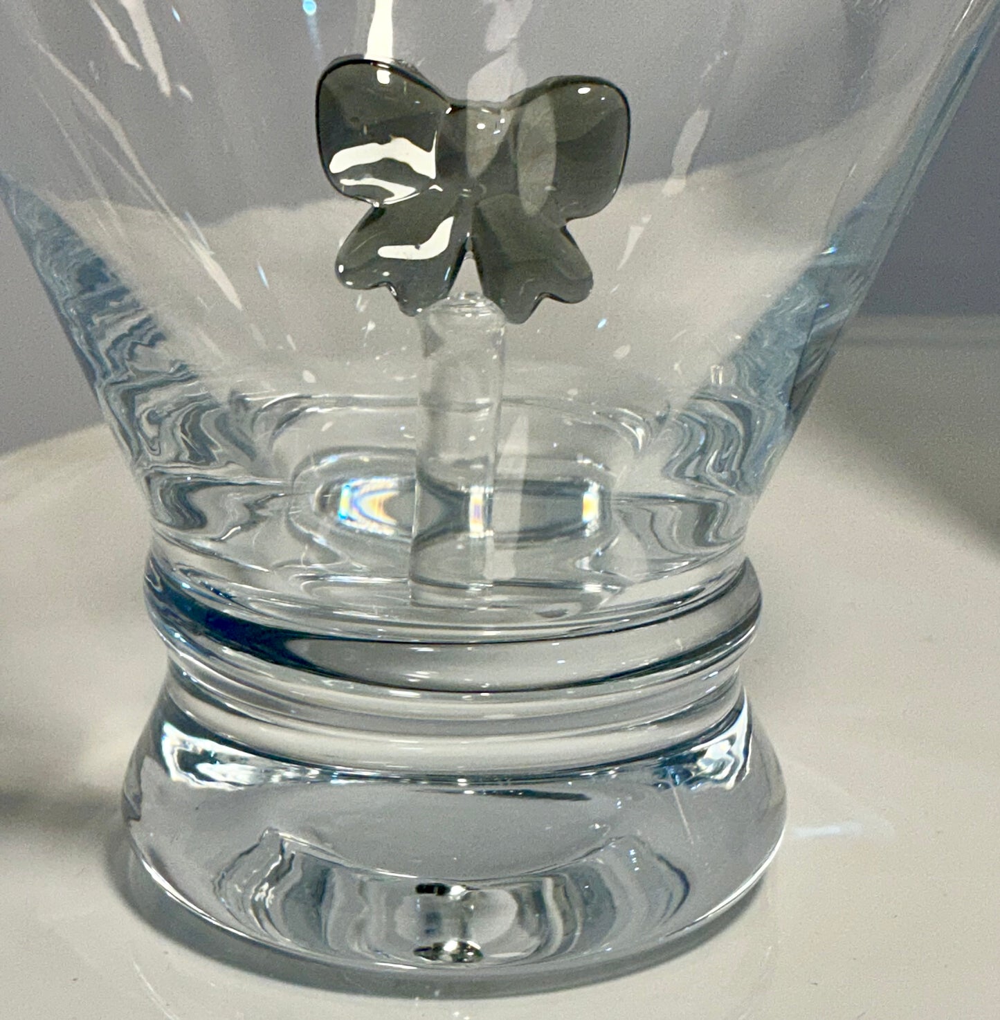 Dress your Drink, Set of 2 Stemless Martini Glasses and a Cocktail Shaker- Coquette Aesthetic Black