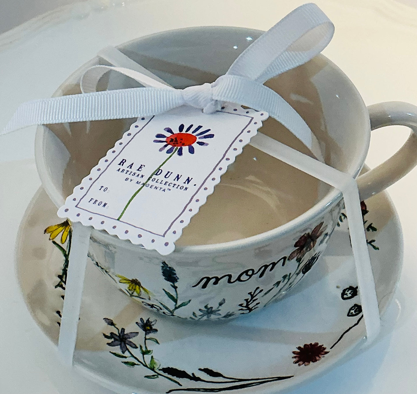 Rae Dunn Teacup w/ Saucer for Mother’s Day or Mom’s Birthday